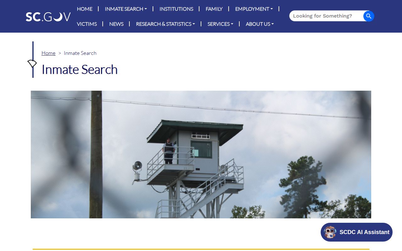 SCDC search disclaimer for a Chester County projected release date